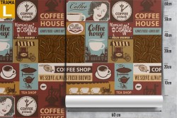 Carta da Parati scritte caffè pattern.