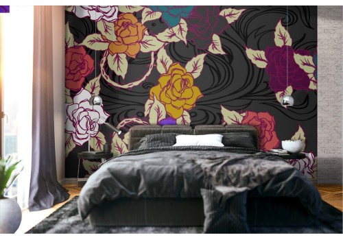 Floral nature wallpaper modern decoration.