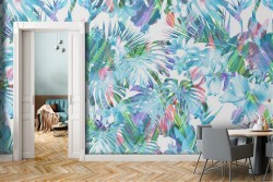 Tropical leaves nature abstract modern wallpaper.