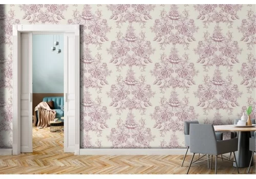 Carta da Parati decori damasco inglesi vintage.