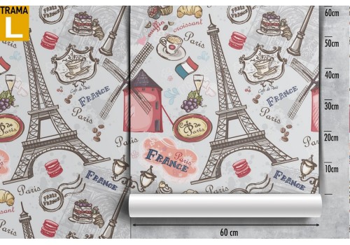 Paris wallpaper written pattern. 2