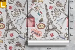 Paris wallpaper written pattern.