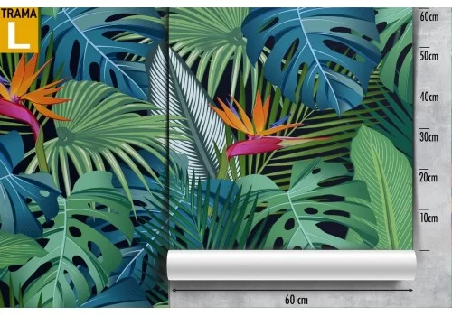 Carta da Parati foglie tropicali natura pattern moderno. 2