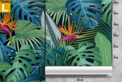 Tropical leaves nature modern pattern wallpaper.