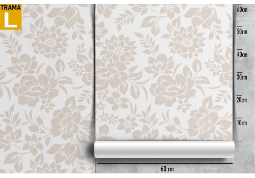 Wallpaper with refined stylized flowers in antique white nature. 2
