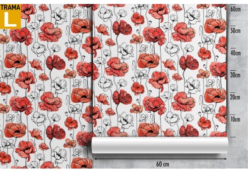 Red poppy flowers wallpaper nature pattern. 2