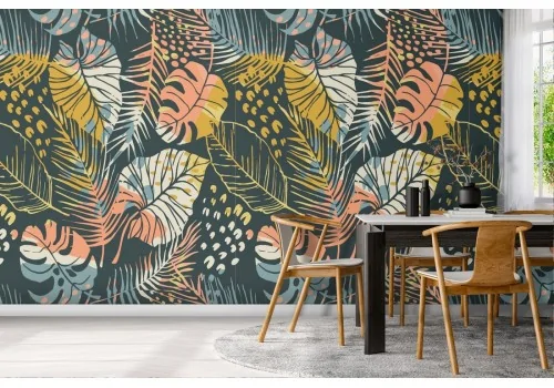 Abstract tropical leaves wallpaper nature pattern.