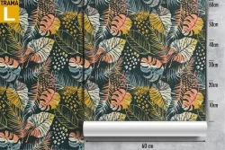 Carta da Parati foglie tropicali astratte pattern natura.