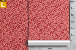 Vintage red damask wallpaper.