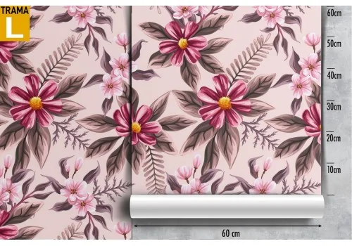 Pink flowers wallpaper abstract decoration pattern. 2