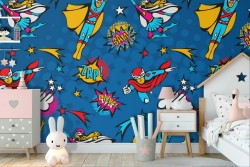 Carta da Parati super eroi decorazione bambini.
