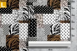 Carta da Parati pattern design astratto foglie e puntini a pois.