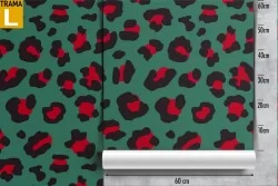 Carta da Parati camo vintage pattern verde e rosso.