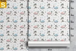 Children's Wallpaper Animals Birds Decorations and Pirate Patterns