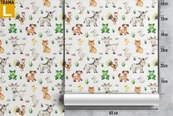 Farm animals wallpaper decoration for children.