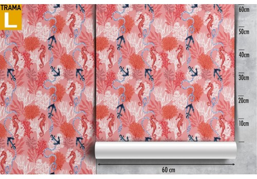 Seahorses and corals pattern nature wallpaper. 2