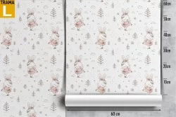 Carta da Parati coniglietti decorazione bambini.