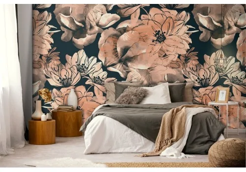 Carta da Parati fiori rosa astratti pattern natura.