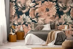 Abstract pink flowers wallpaper pattern nature.