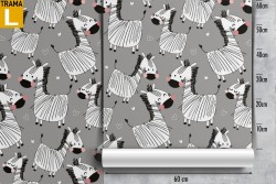 Zebra animal wallpaper decoration for children.