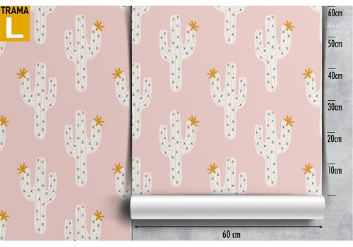Carta da Parati decorazione cactus stilizzati bambini. 2