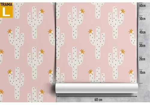 Wallpaper decoration stylized cactus for children. 2