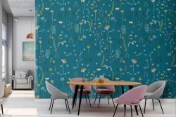 Carta da Parati pattern fiori natura astratta.