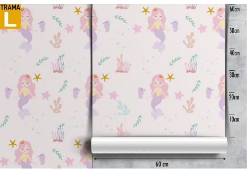 Carta da Parati sirenette decorazione bambini. 2