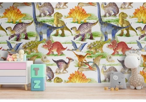 Carta da Parati dinosauri decorazione bambini animali.
