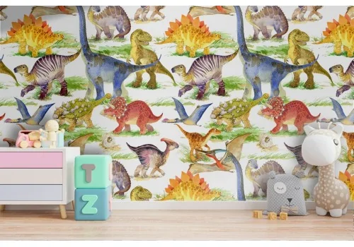 Dinosaur wallpaper kids animal decoration.
