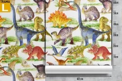 Carta da Parati dinosauri decorazione bambini animali.