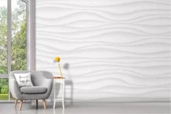 Abstract wave wallpaper white surface