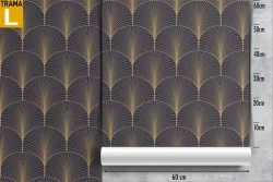 Art deco wallpaper with stylized vintage pattern.