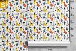 Carta da Parati Bambini Decorazioni e Pattern Fantasy Personaggi e Cartoni