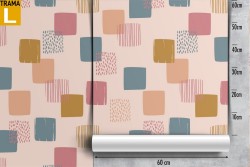 Geometric square pattern wallpaper decoration.