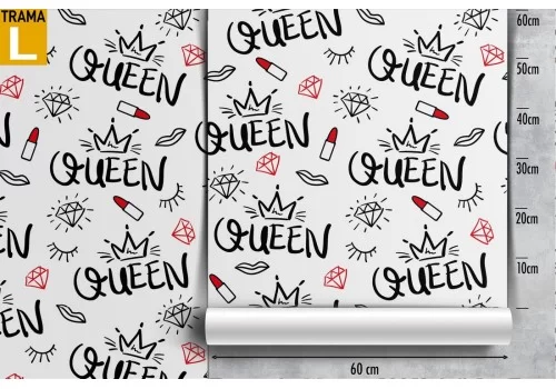 Carta da Parati scritte QUEEN decorazione bambini. 2