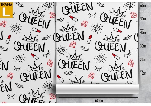 Wallpaper with QUEEN writing decoration for children. 2