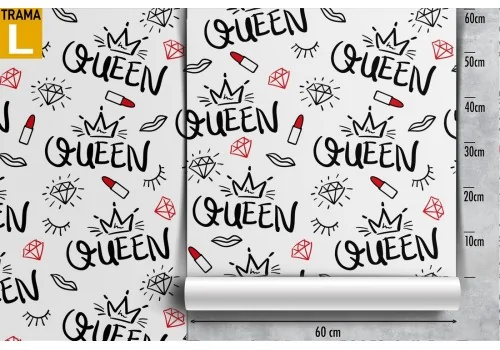 Wallpaper with QUEEN writing decoration for children. 2