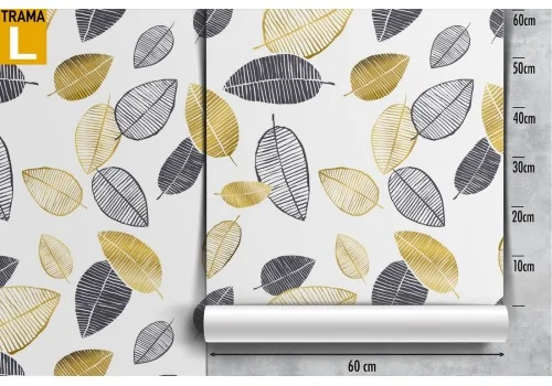 Carta da Parati foglie autunno stilizzate natura pattern. 2