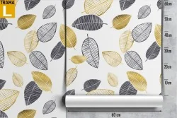 Wallpaper autumn leaves stylized nature pattern.