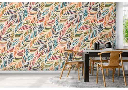 Carta da Parati foglie astratte design moderno pattern.