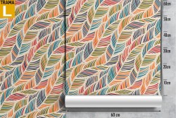 Carta da Parati foglie astratte design moderno pattern.