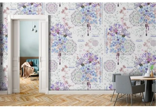 Carta da Parati fiori astratti natura design moderno pattern.