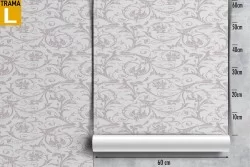 Wallpaper with climbing leaves and flowers nature pattern.