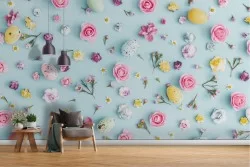 Carta da Parati fiori decorazione moderna