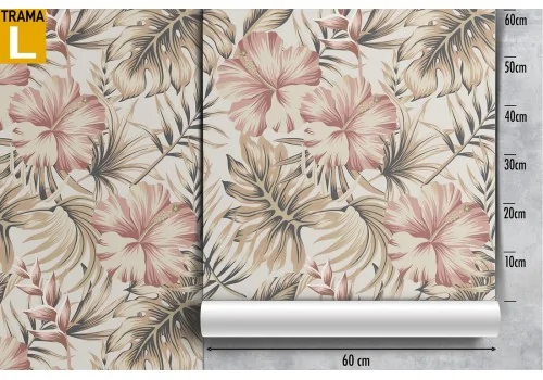 Tropical leaves and flowers nature pattern wallpaper. 2