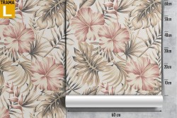 Tropical leaves and flowers nature pattern wallpaper.