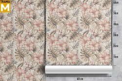 Tropical Flowers Leaves Wallpaper