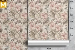 Tropical Flowers Leaves Wallpaper