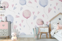 Carta da Parati palloncini a pois decorazione bambini.